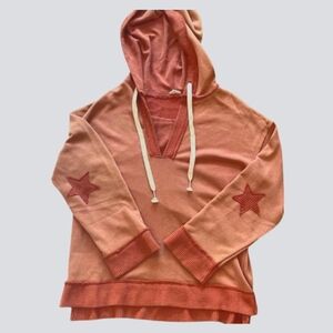 POL Distressed Muted Mauve Oversized Hoodle Waffle Trim And Stars